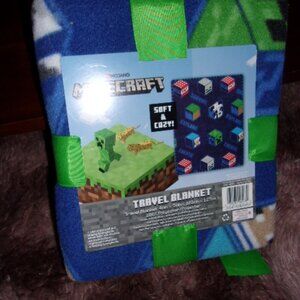 Minecraft 40x50” Throw Blanket Blue New